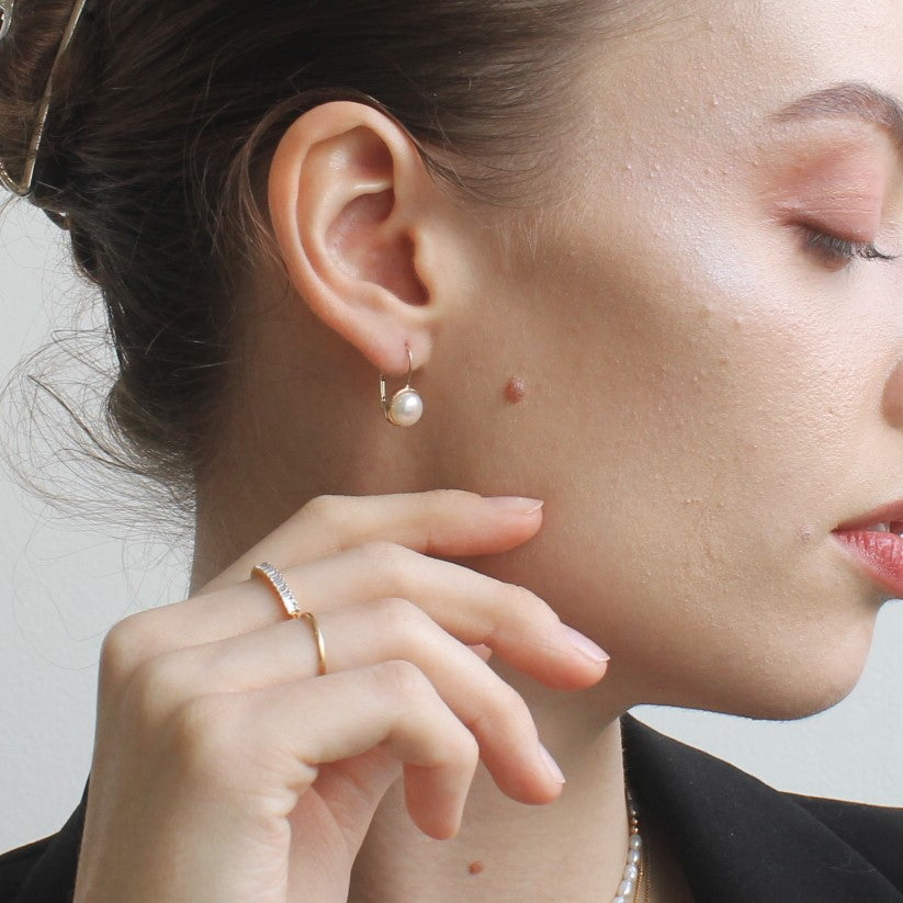 14KT Pearl Drop Earrings