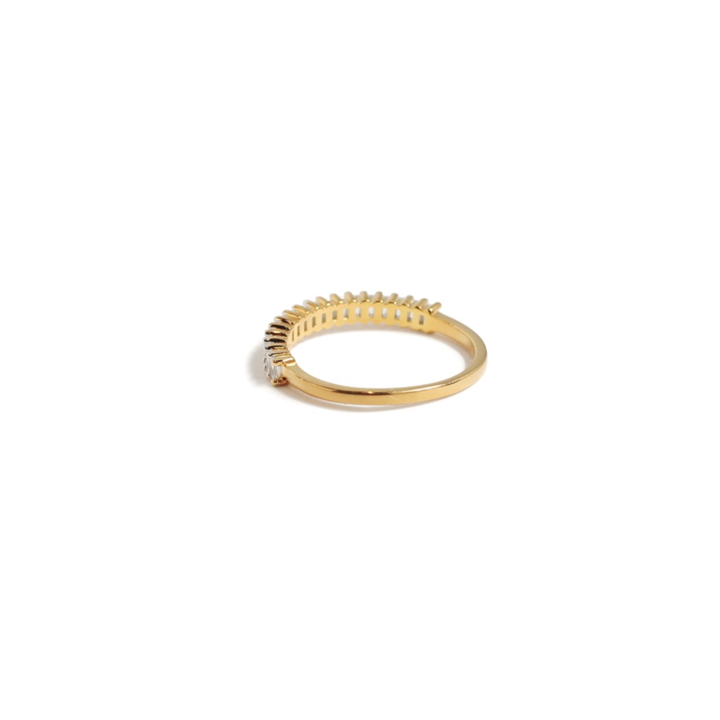 Baguette Lined Crystal Ring