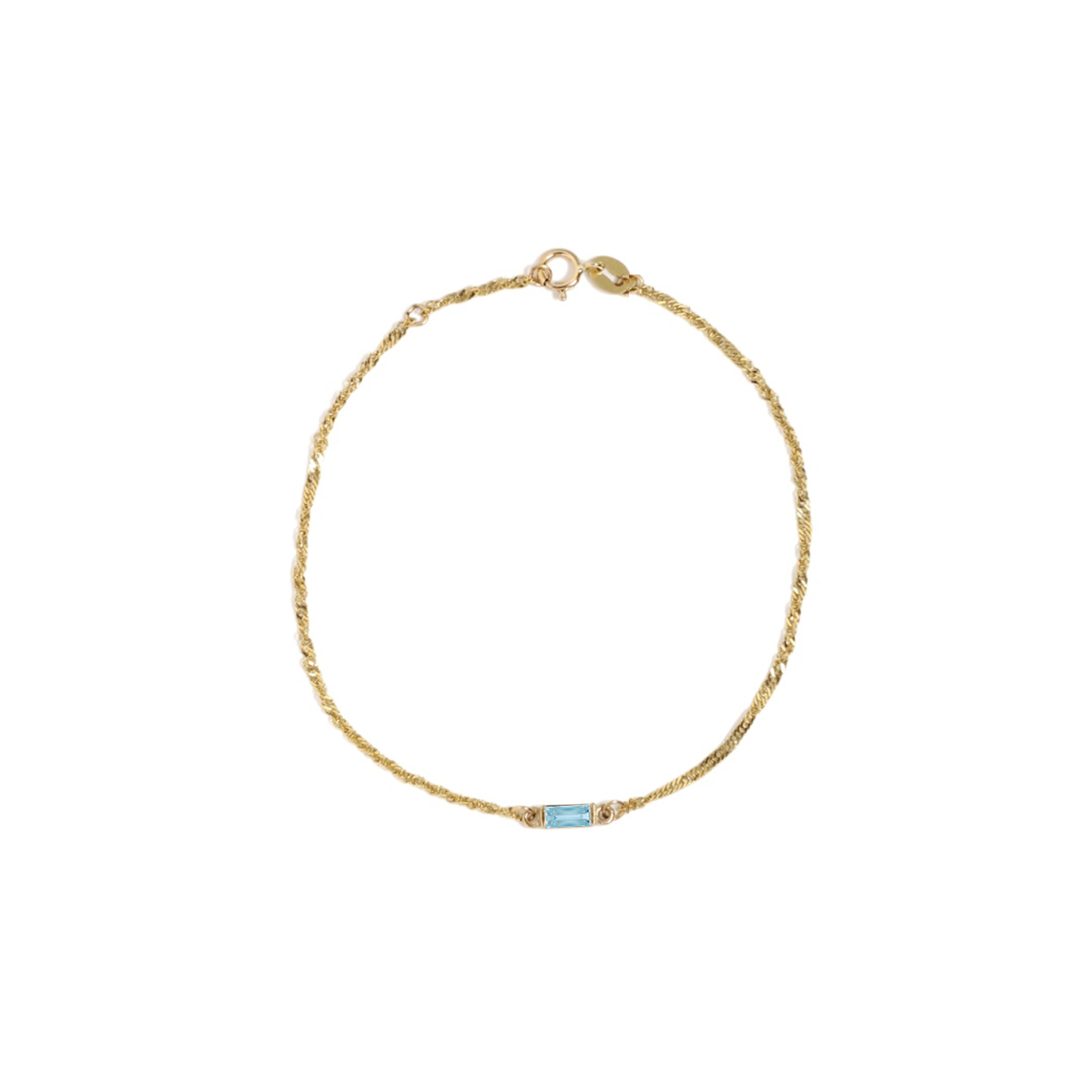 Blue Topaz Baguette Station Bracelet