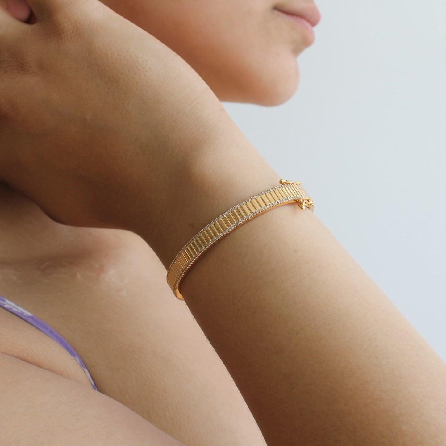 Bold Lined Eternity Bangle