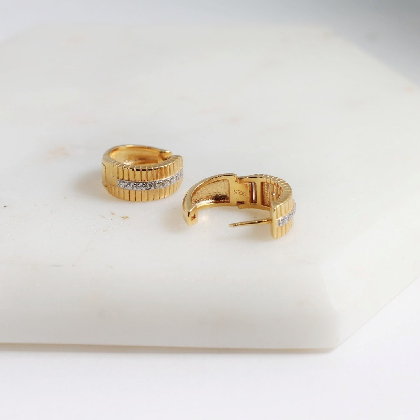 Bold Lined Eternity Hoops