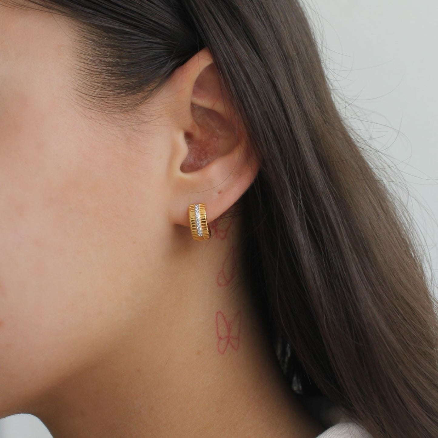 Bold Lined Eternity Hoops