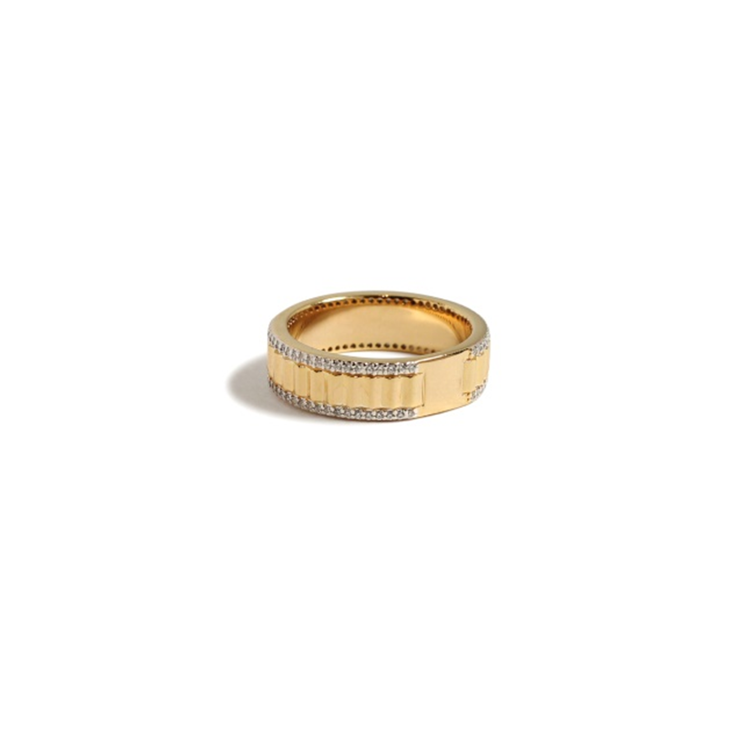Bold Lined Eternity Crystal Ring