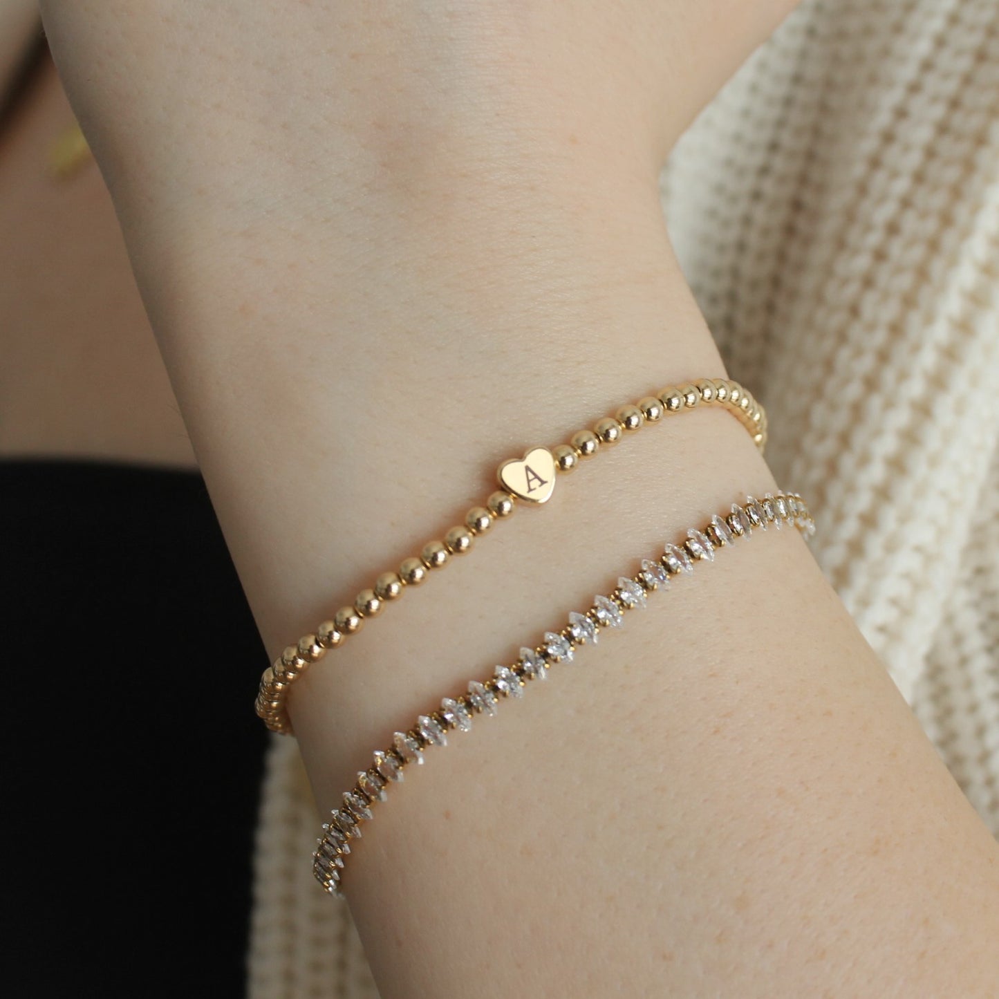 Custom Heart Beaded Bracelet