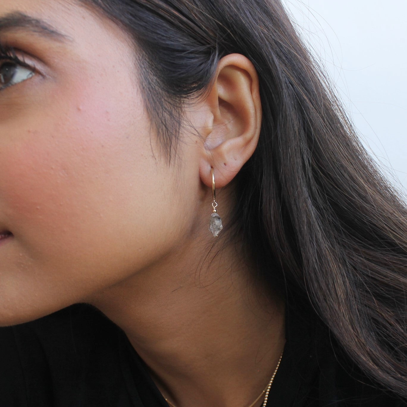 Herkimer Quartz Hoops