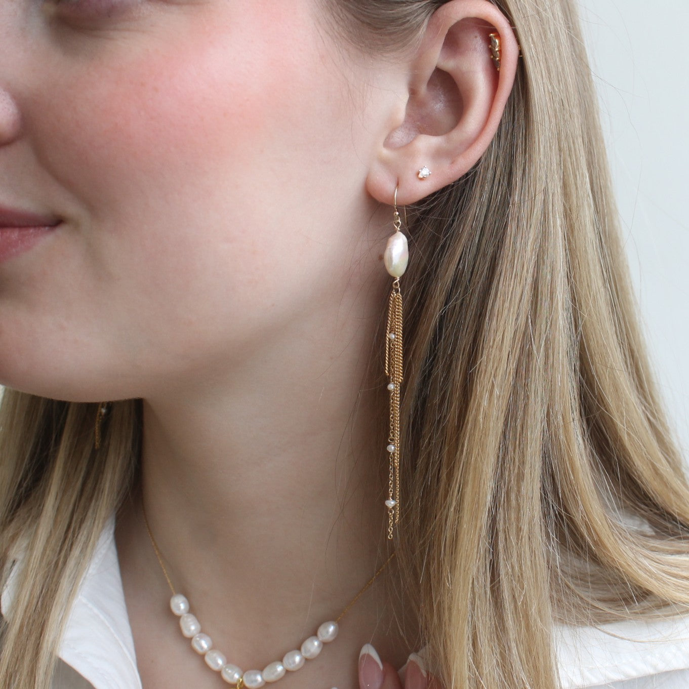 Pearl Tassel Earrings