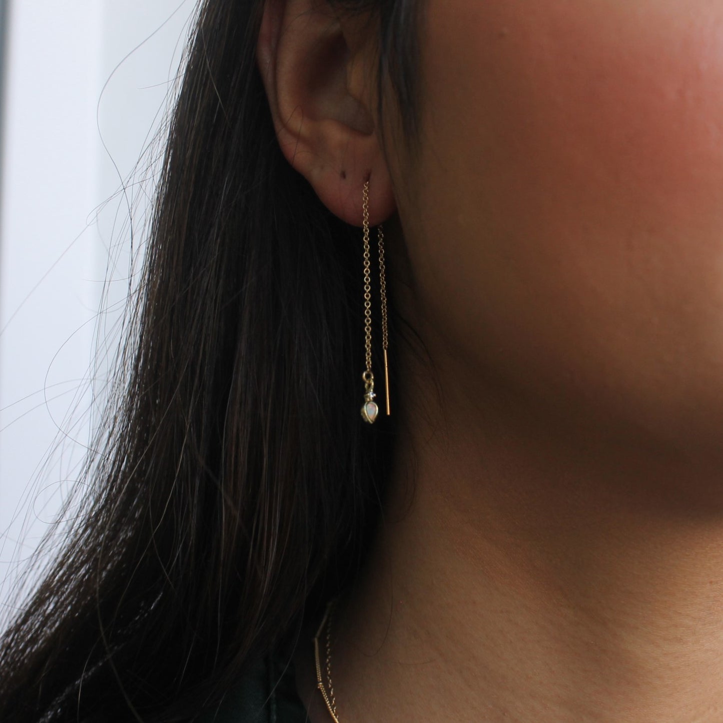 Opal Crystal Threader Earrings