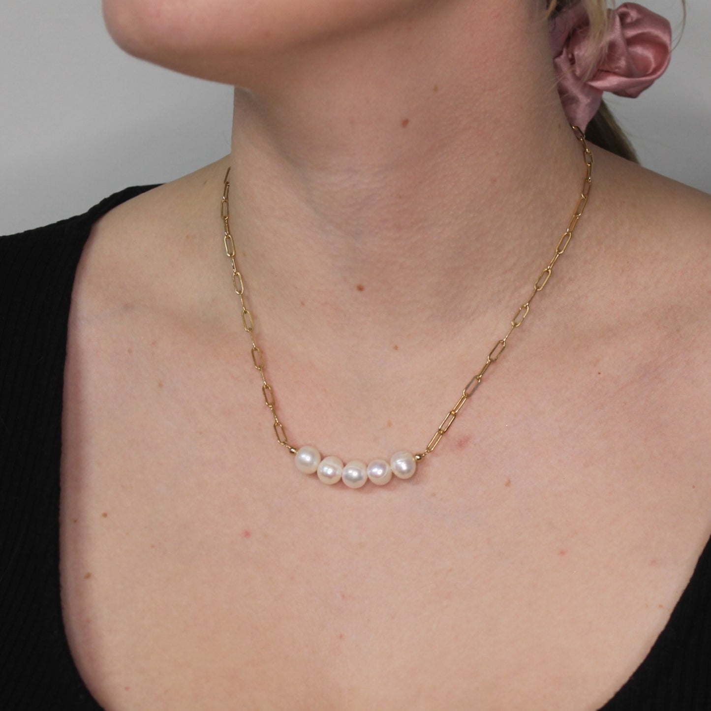 Bold Pearl Linked Necklace