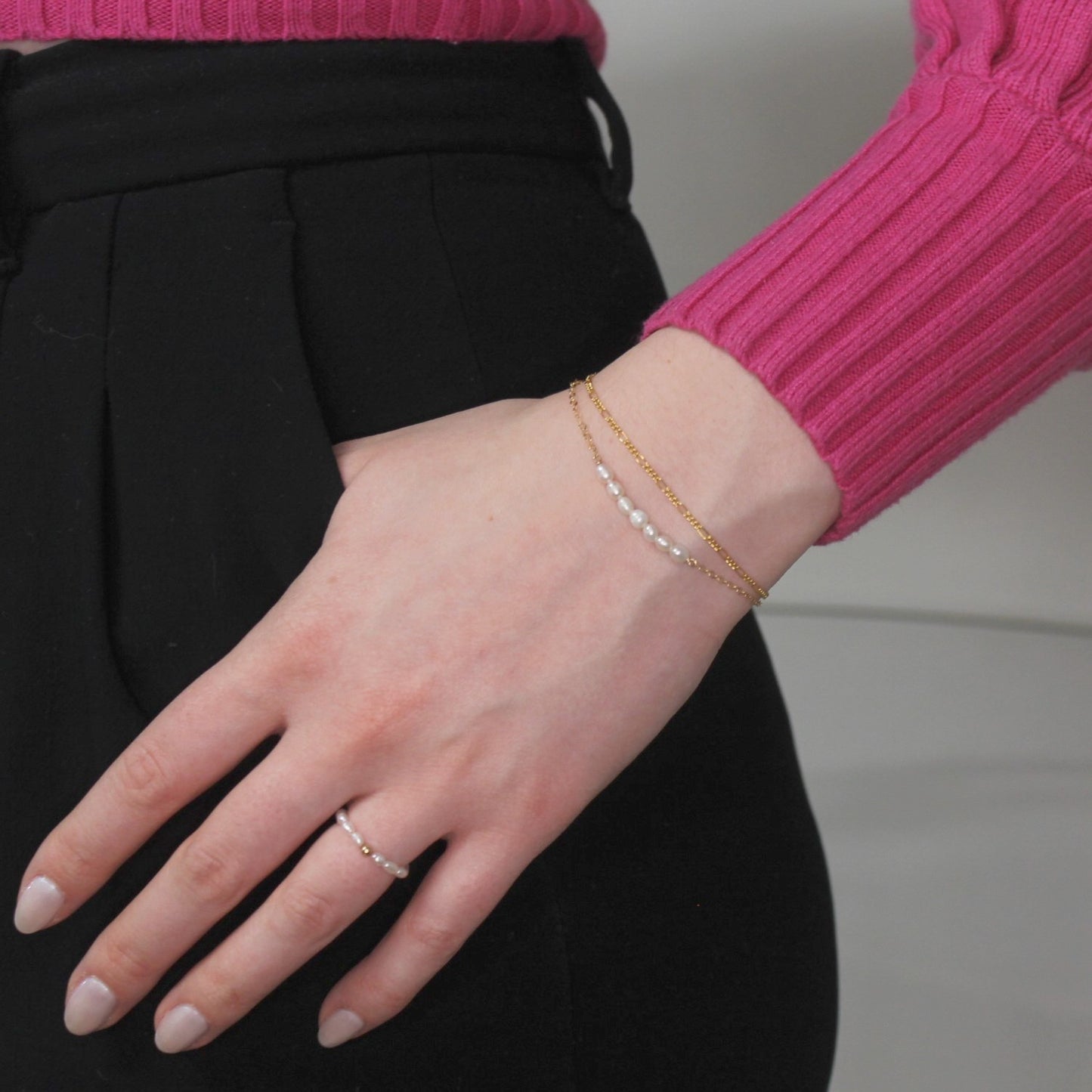 Pearl Bar Beaded Bracelet