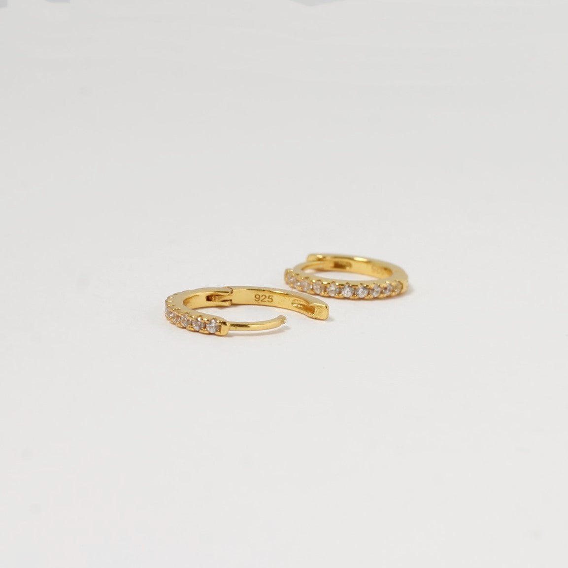 Reversible Pave Crystal Huggie Hoops