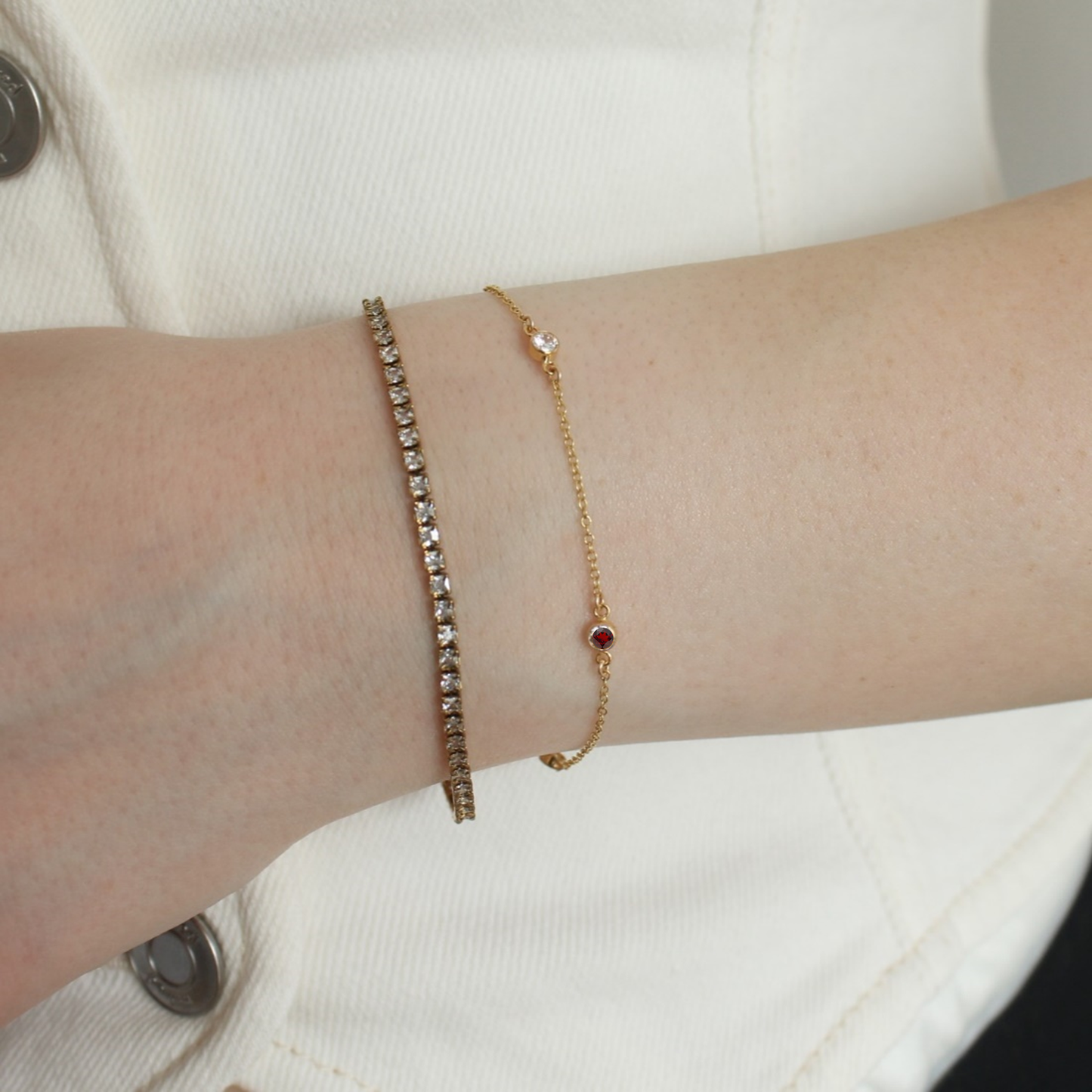 Customized Birthstone Station Bracelet