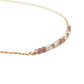  Pink and White Moonstone Goddess Gold Necklace up close 