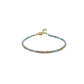 Aquamarine and gold morse code beaded bracelet