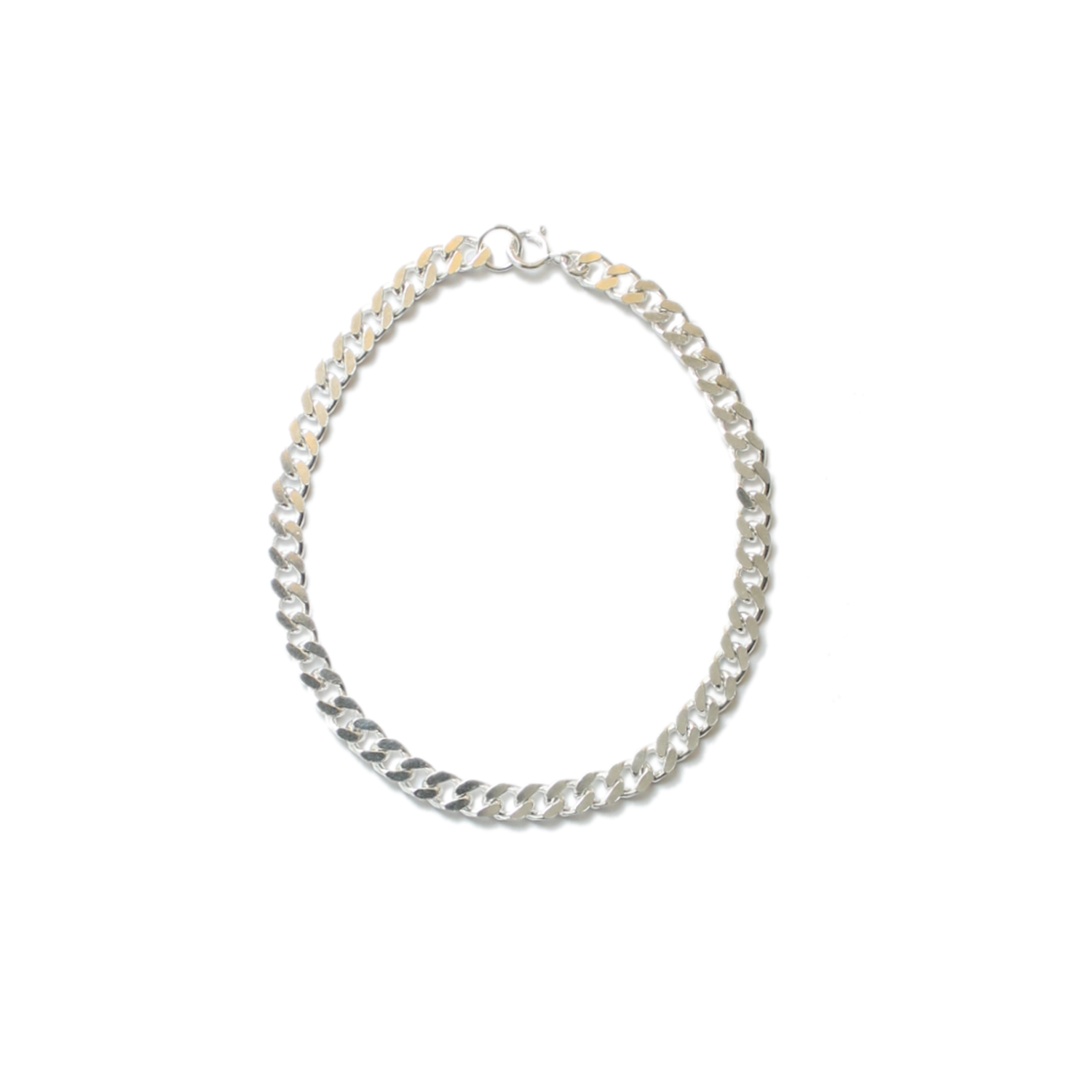 Silver Curb Chain Bracelet 8.5