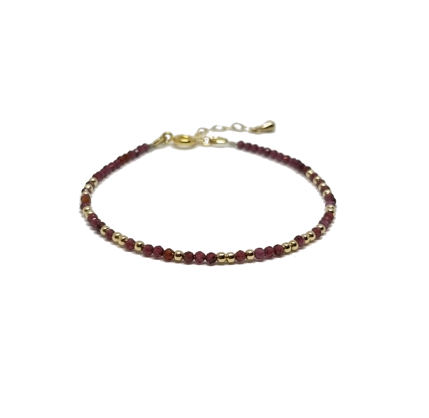 garnet morse code beaded bracelet