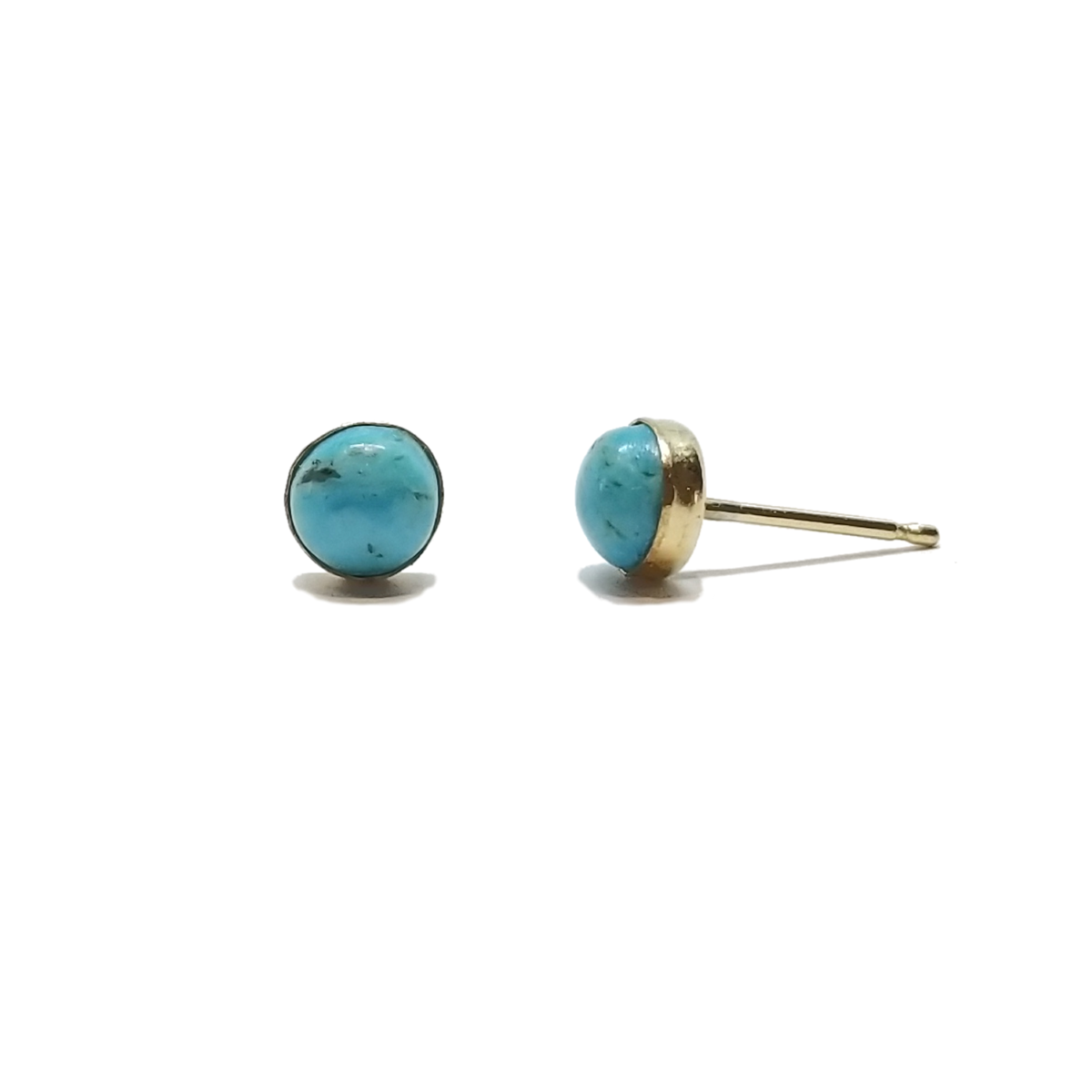 Gold Turquoise Stud Earrings