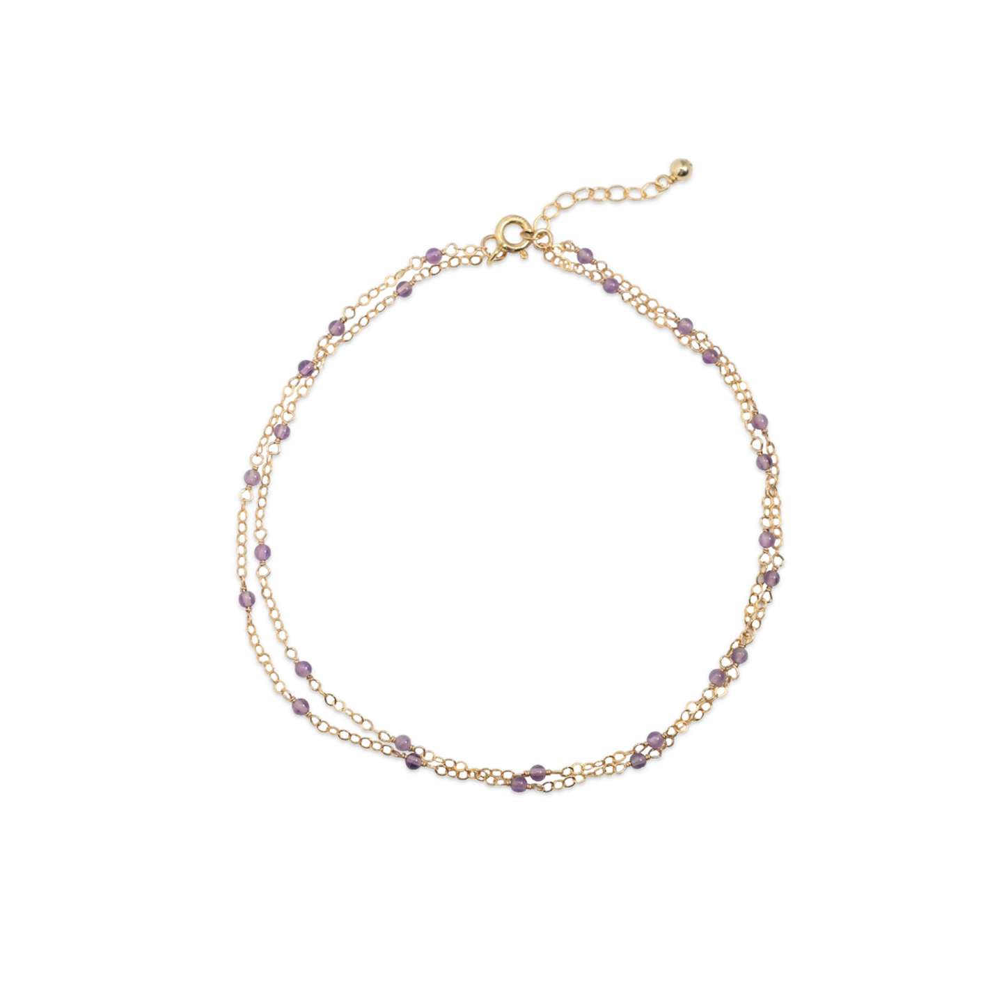 Amethyst Layered Anklet