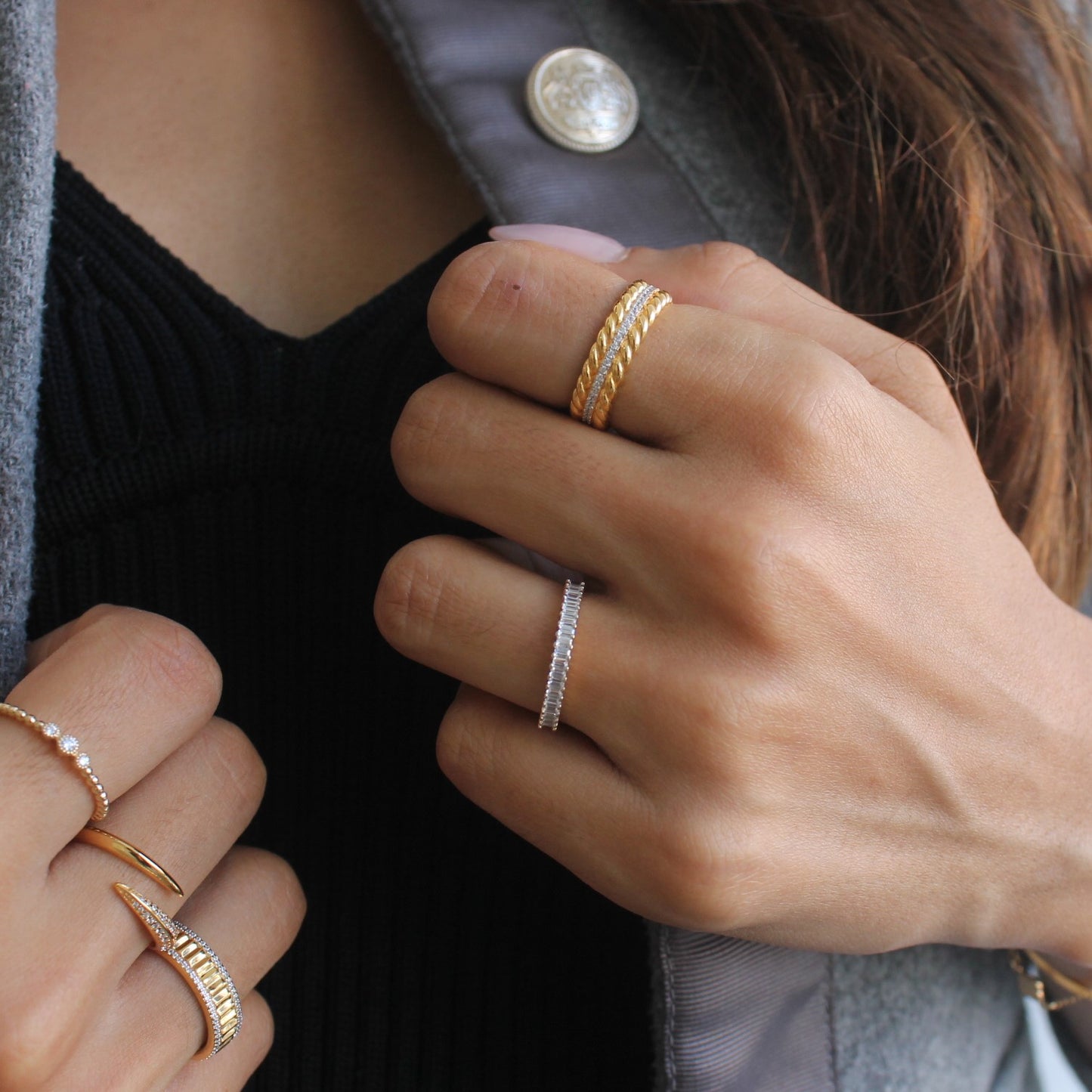 Boldly Twist Eternity Accent Ring