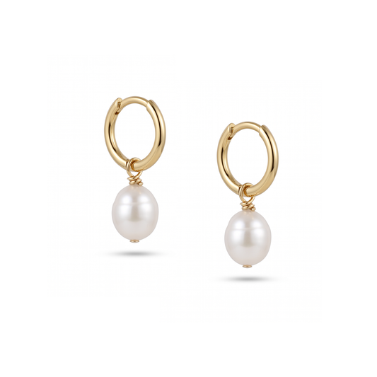 Baroque Pearl Hoops