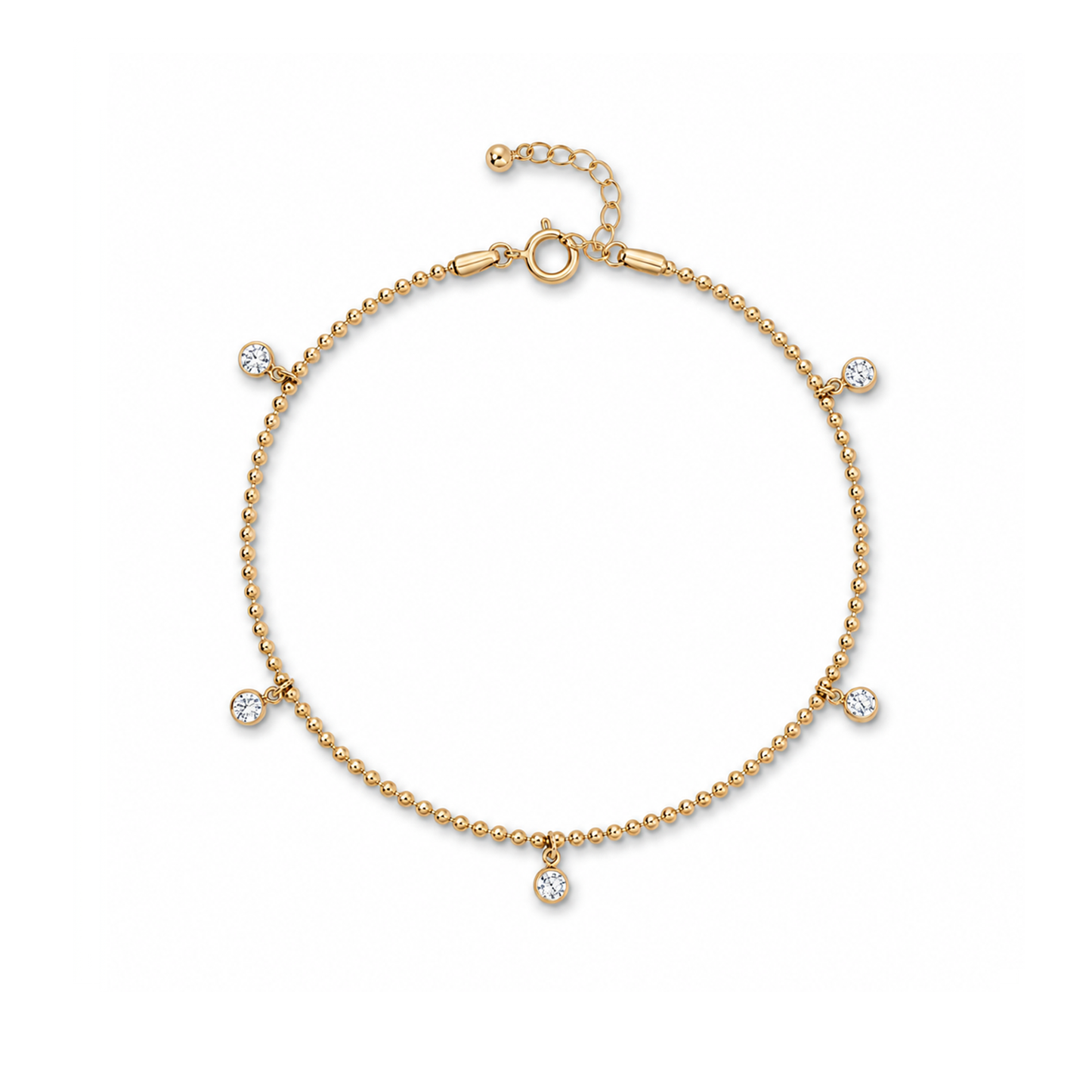 Beaded Crystal Drop Anklet