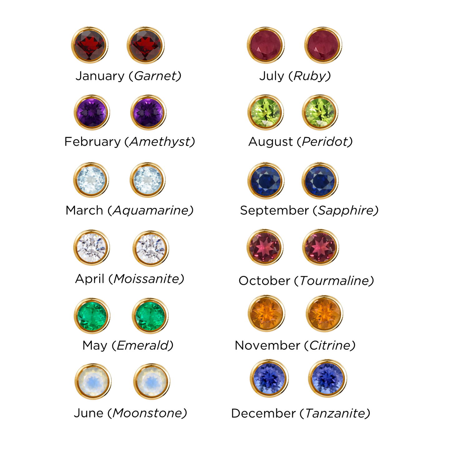 Birthstone Solitaire Studs