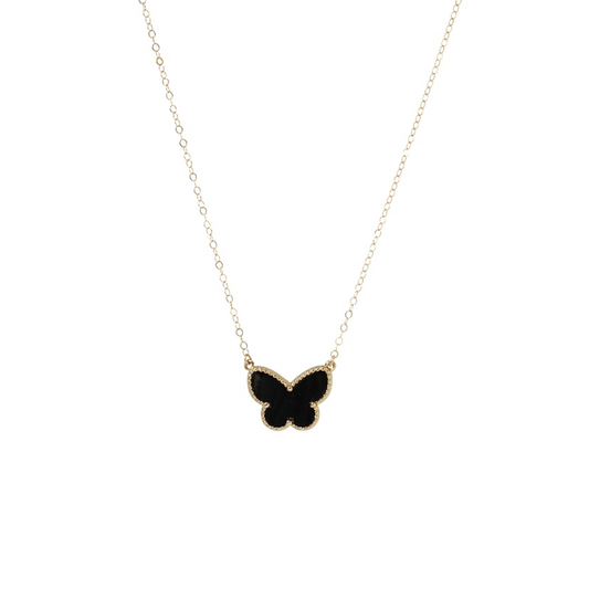 Black Butterfly Necklace