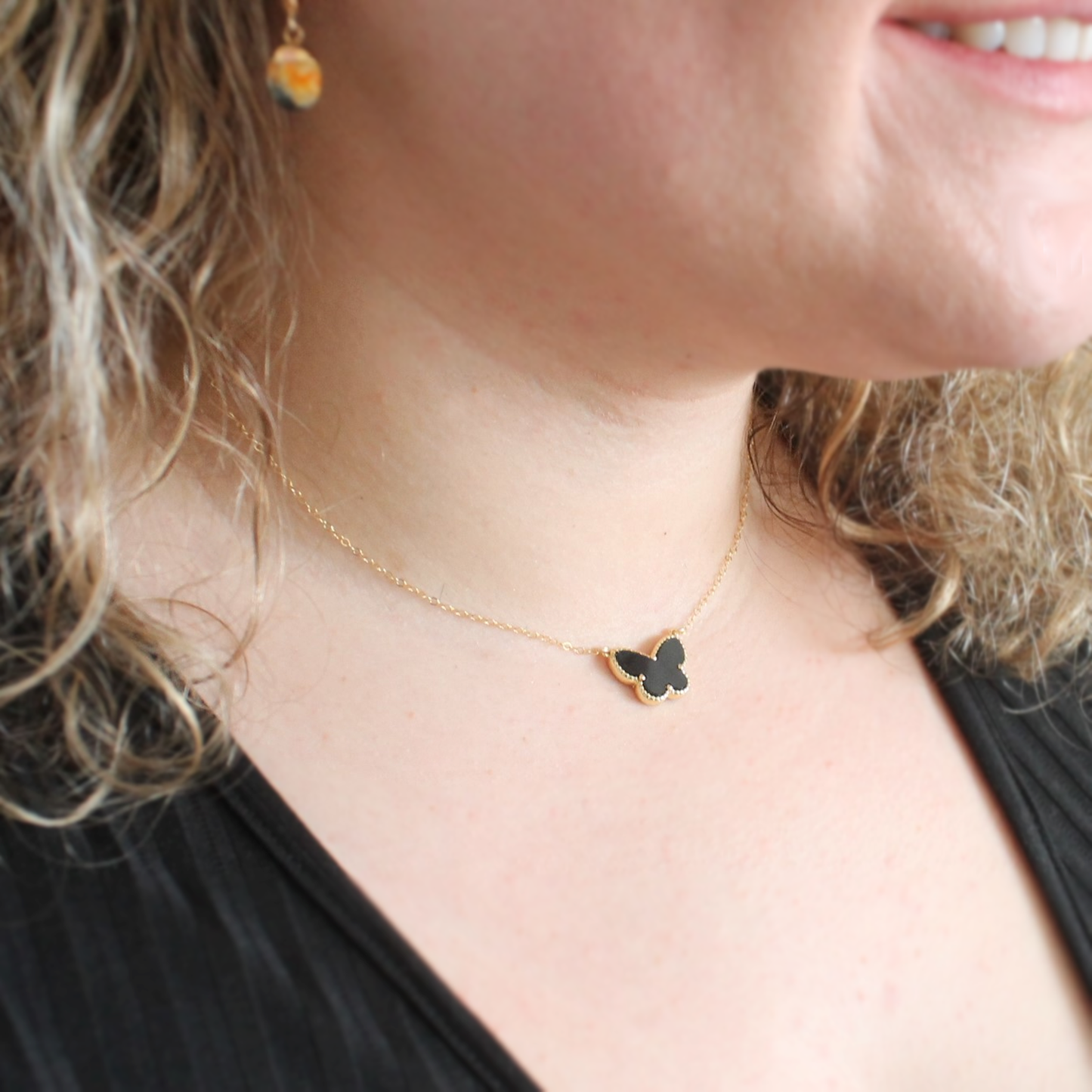 Black Butterfly Necklace