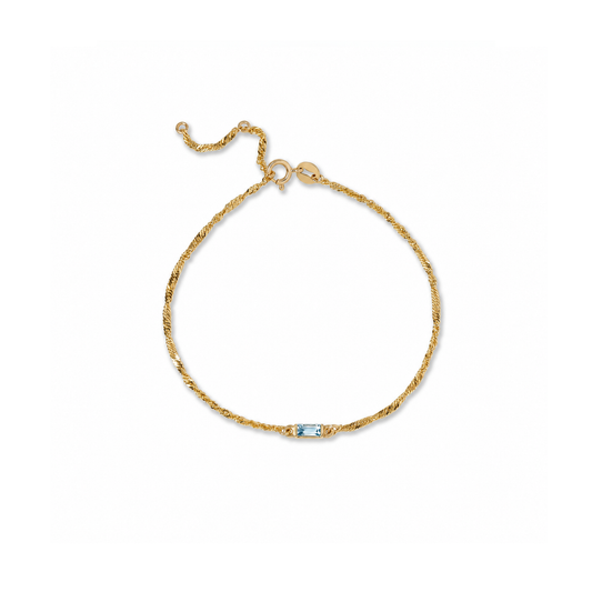 Blue Topaz Baguette Station Bracelet