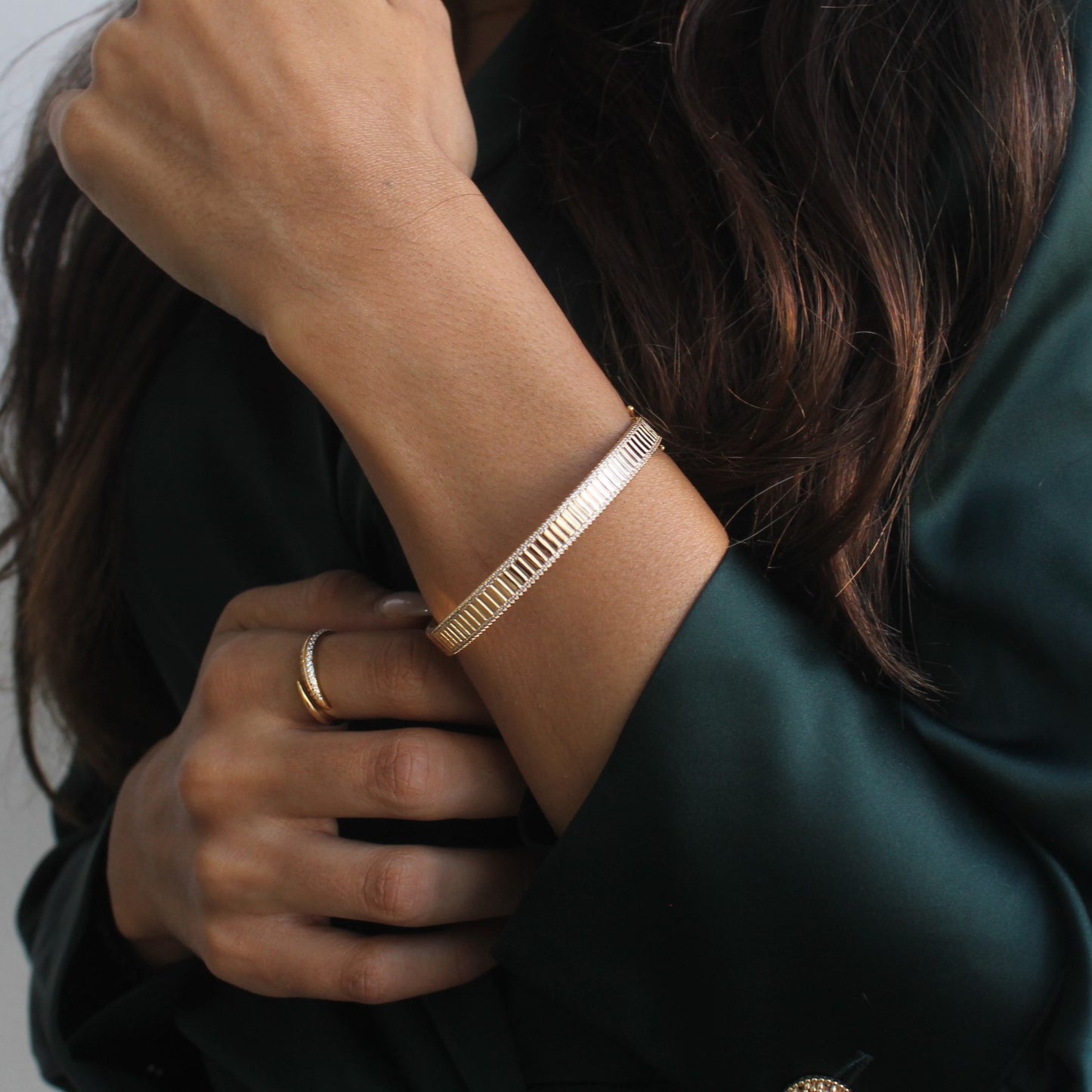 Bold Lined Eternity Bangle