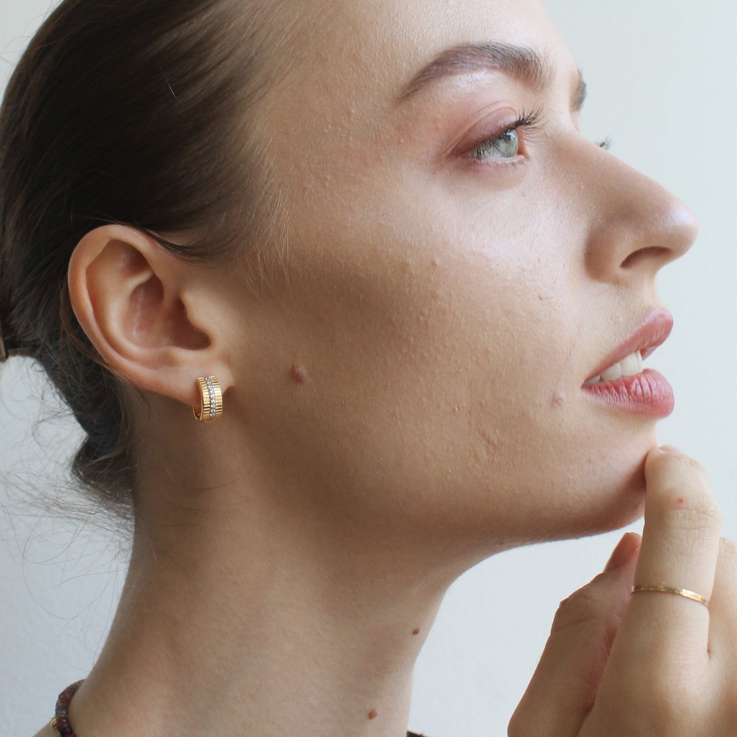 Bold Lined Eternity Hoops