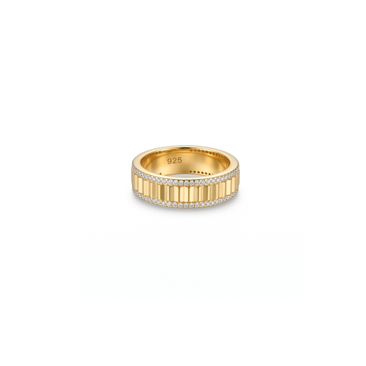 Bold Lined Eternity Crystal Ring