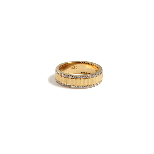 Bold Lined Eternity Crystal Ring