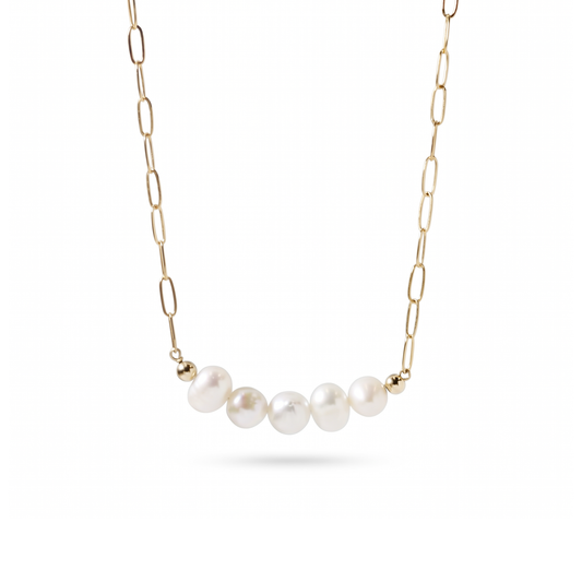 Bold Pearl Linked Necklace