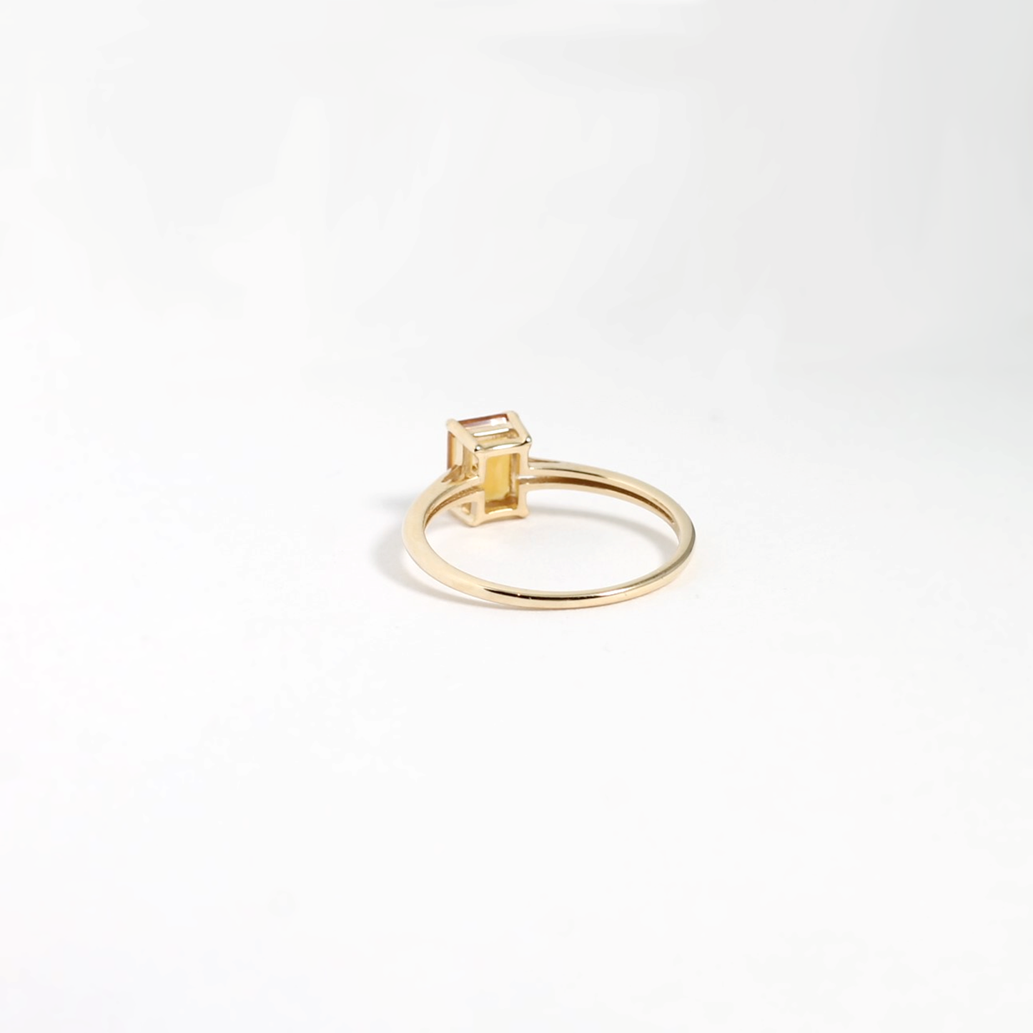 Golden Citrine Solitaire Ring