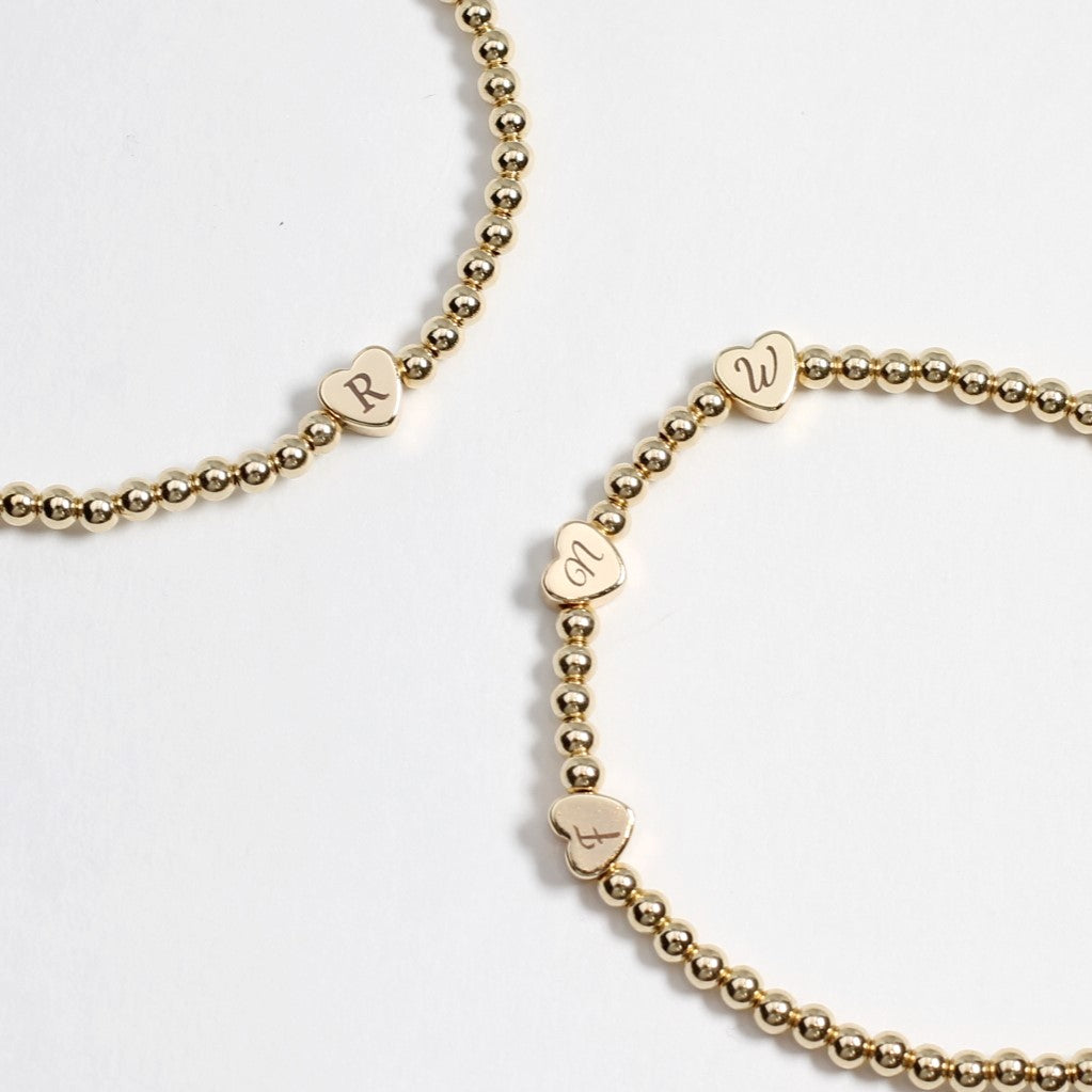 Custom Heart Beaded Bracelet