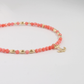 Coral Beaded Anchor Anklet