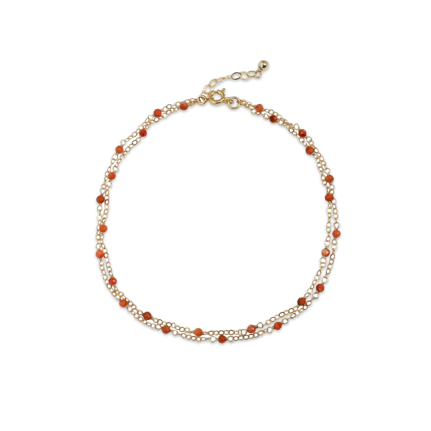 Coral Layered Anklet