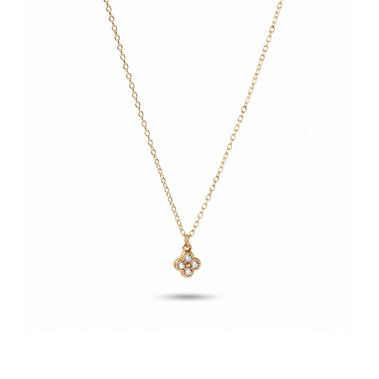Crystal Clover Drop Necklace