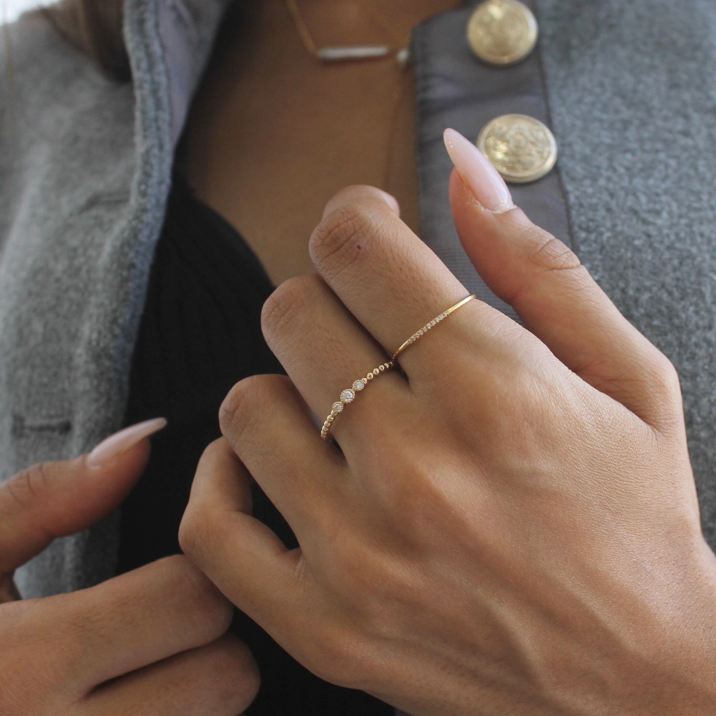 Pave Crystal Stacking Ring