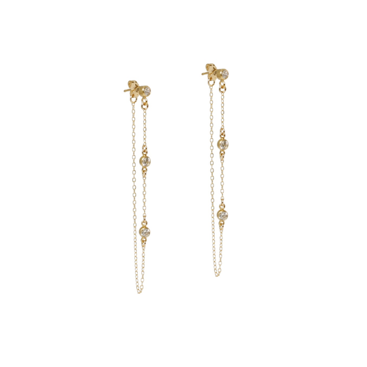 Crystal Station Chain Earrings