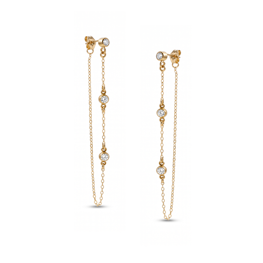 Crystal Station Chain Earrings