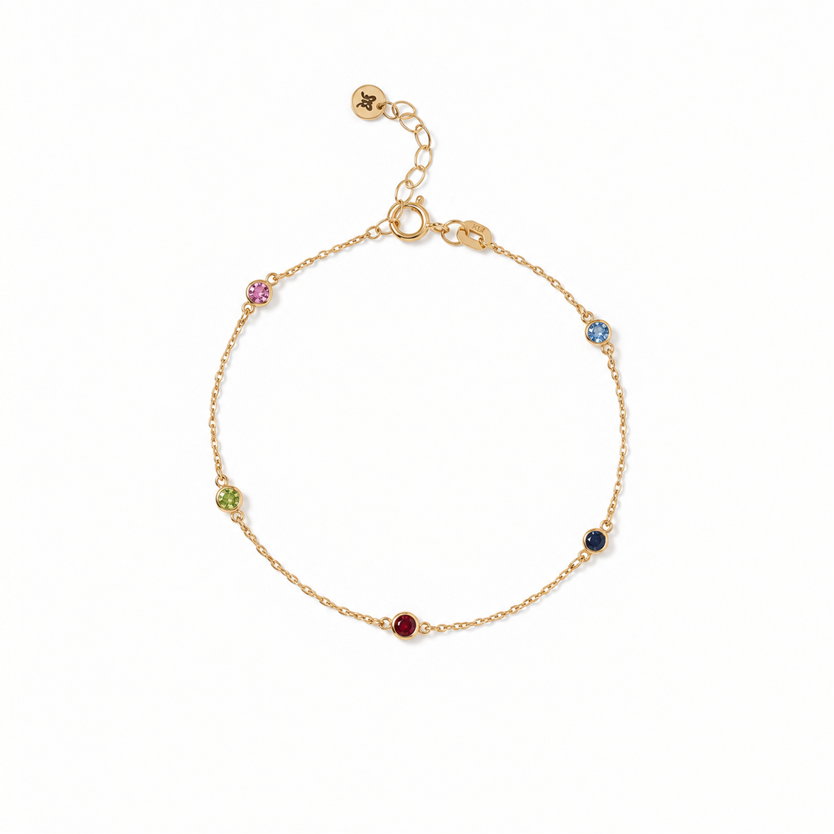 Customized Birthstone Station Bracelet