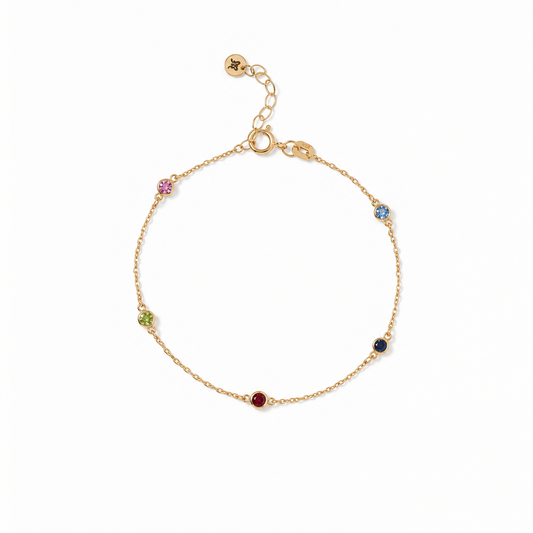 Customized Birthstone Station Bracelet