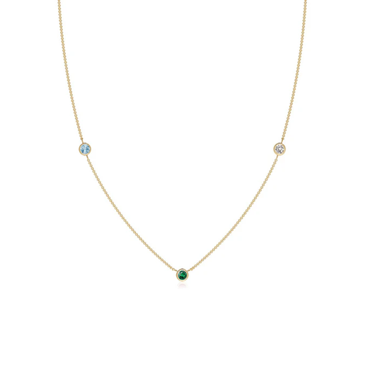 Customized Birthstone Station Necklace