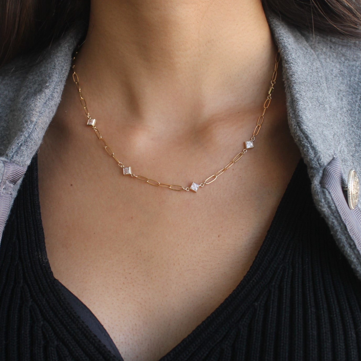 Crystal Linked Necklace