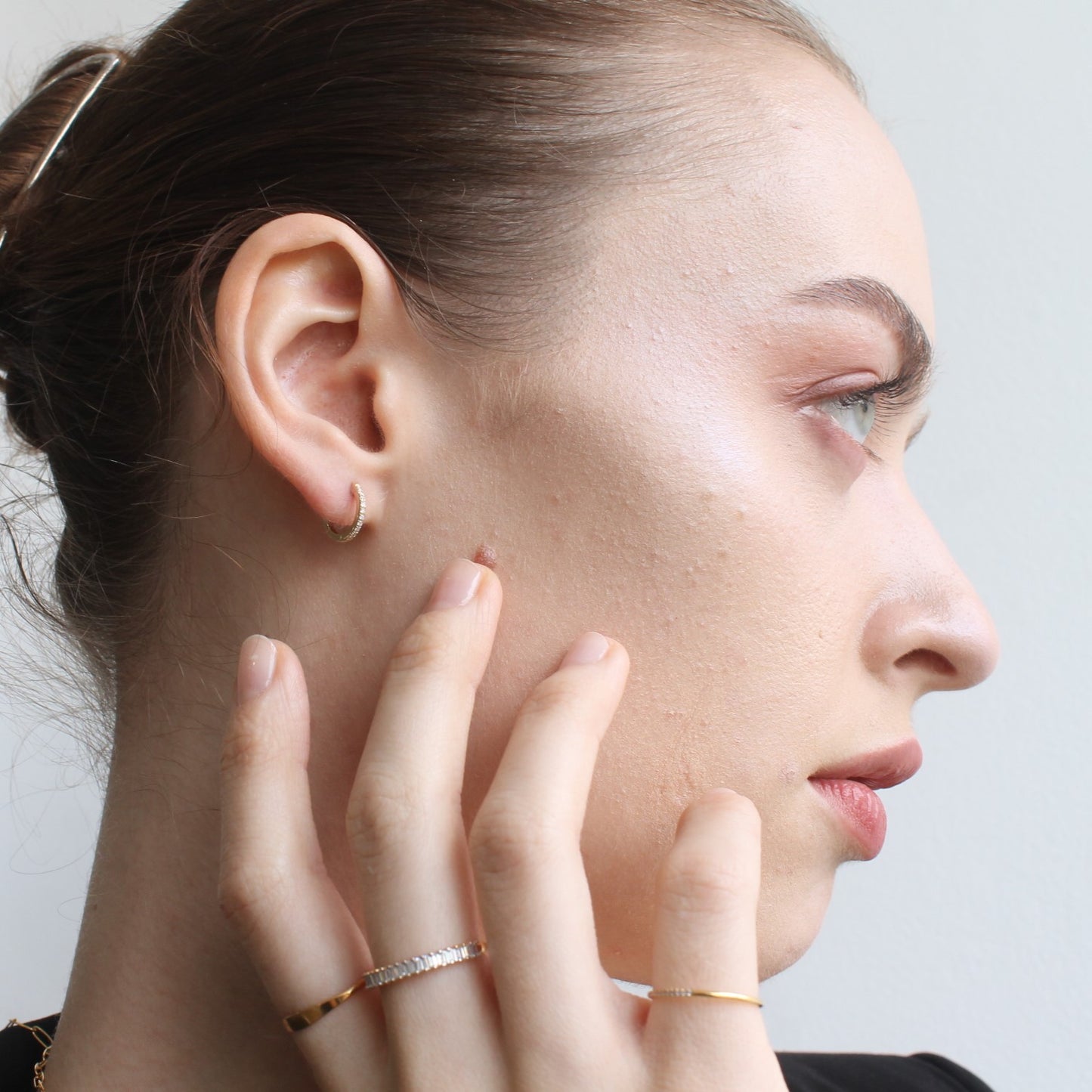 14KT Diamond Pavé Huggie Hoops