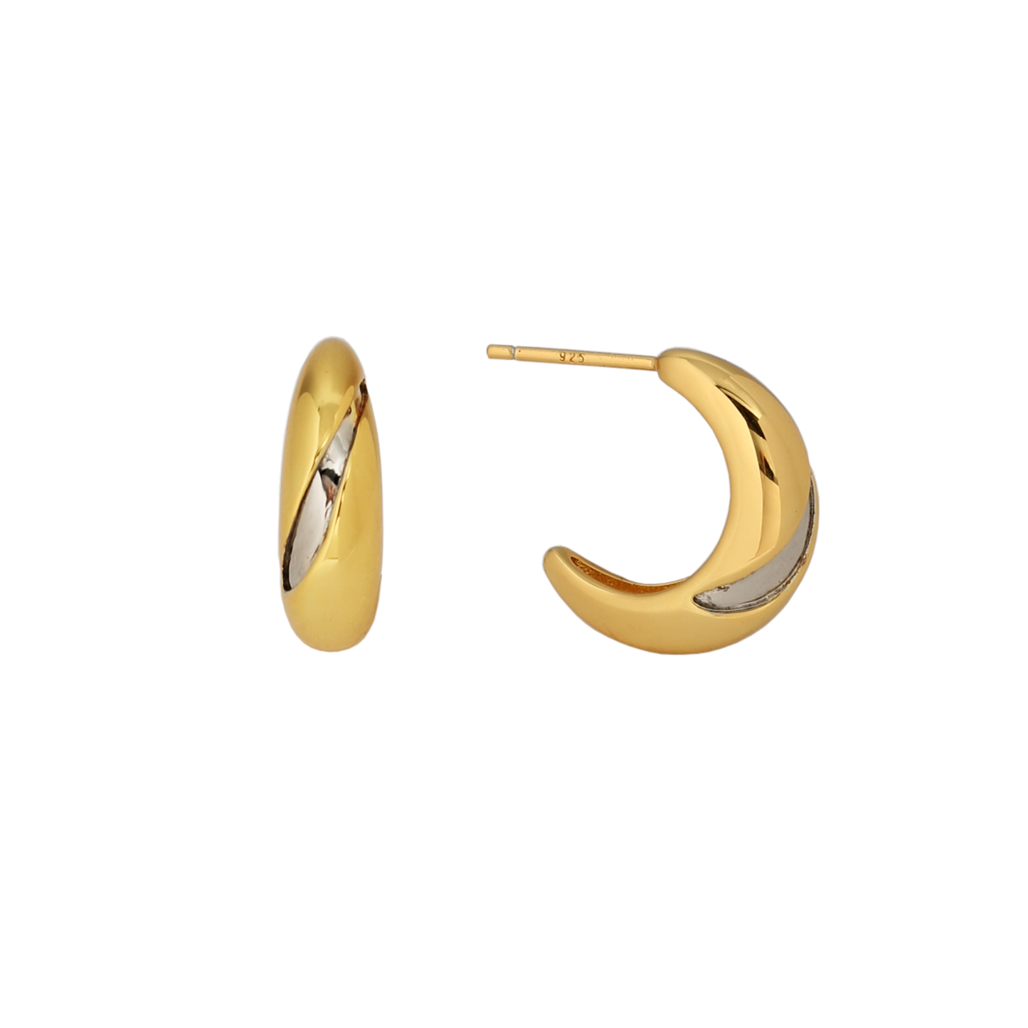 Dual-Tone Teardrop Hoops