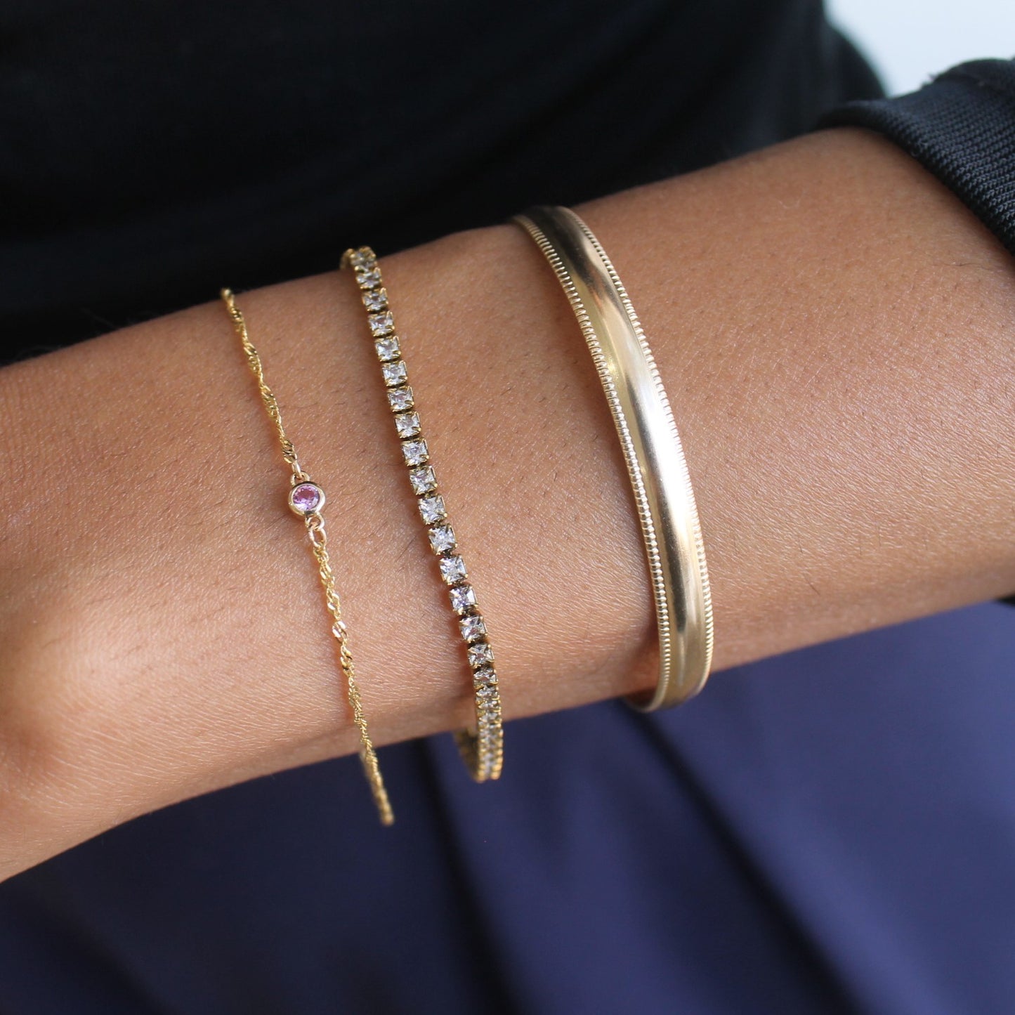 Accented Engravable Bangle