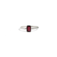 Garnet Solitaire Silver Ring