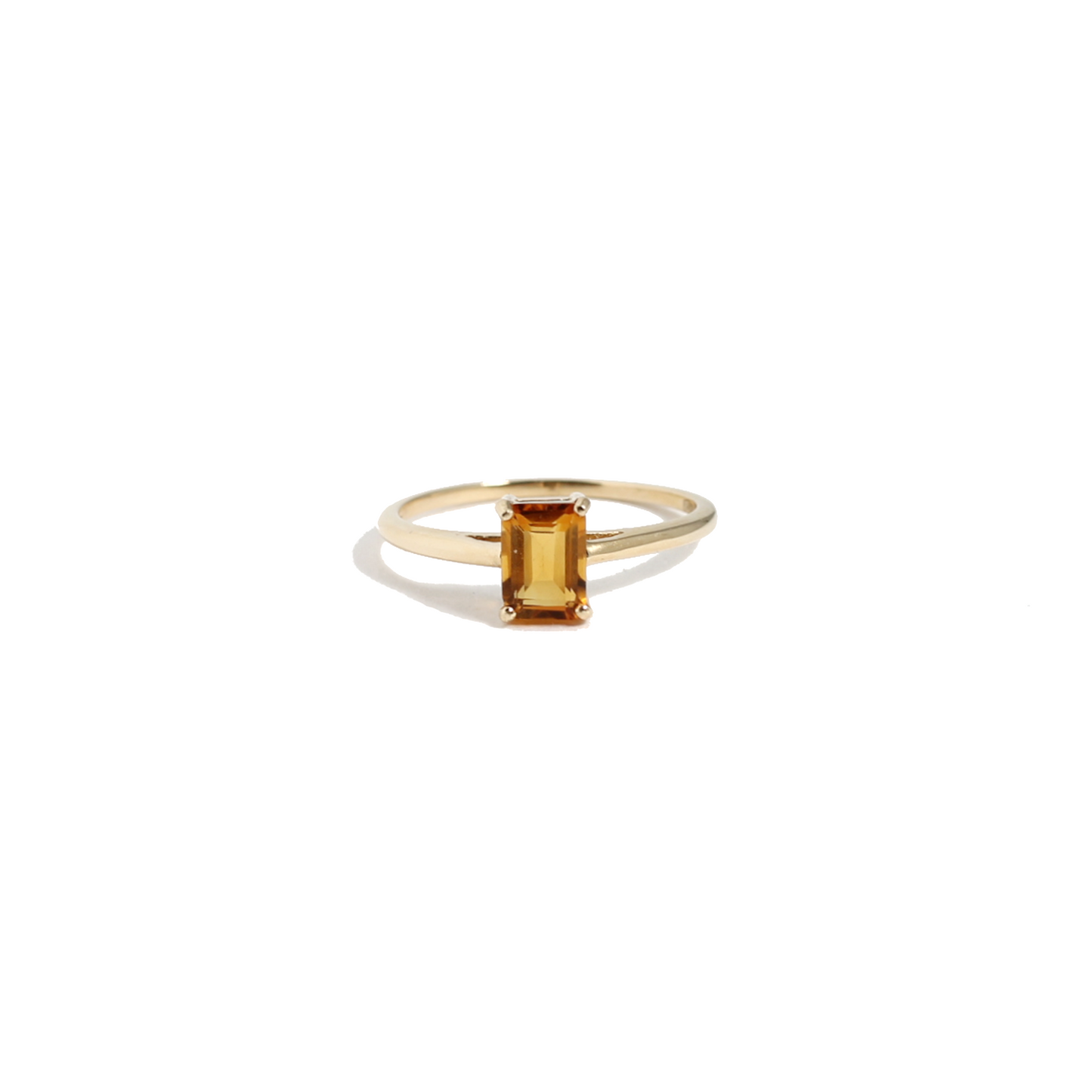 Golden Citrine Solitaire Ring